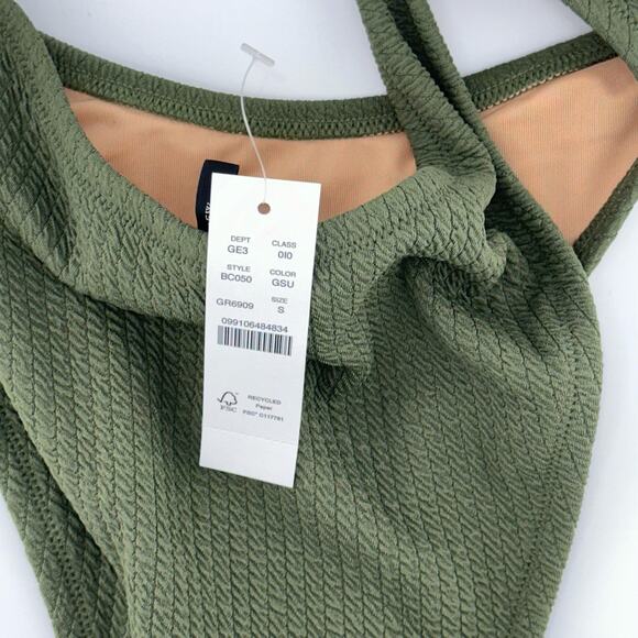 J. Crew Curved Waist Cheeky Bikini Bottom in Green Size Small NWT - Picture 3 of 3